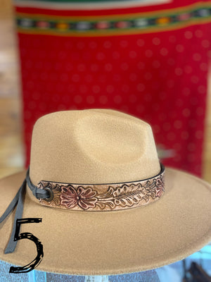Tooled Leather Hat Band