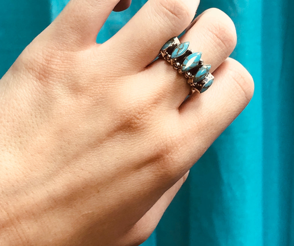 Oval Turquoise Stacker Ring