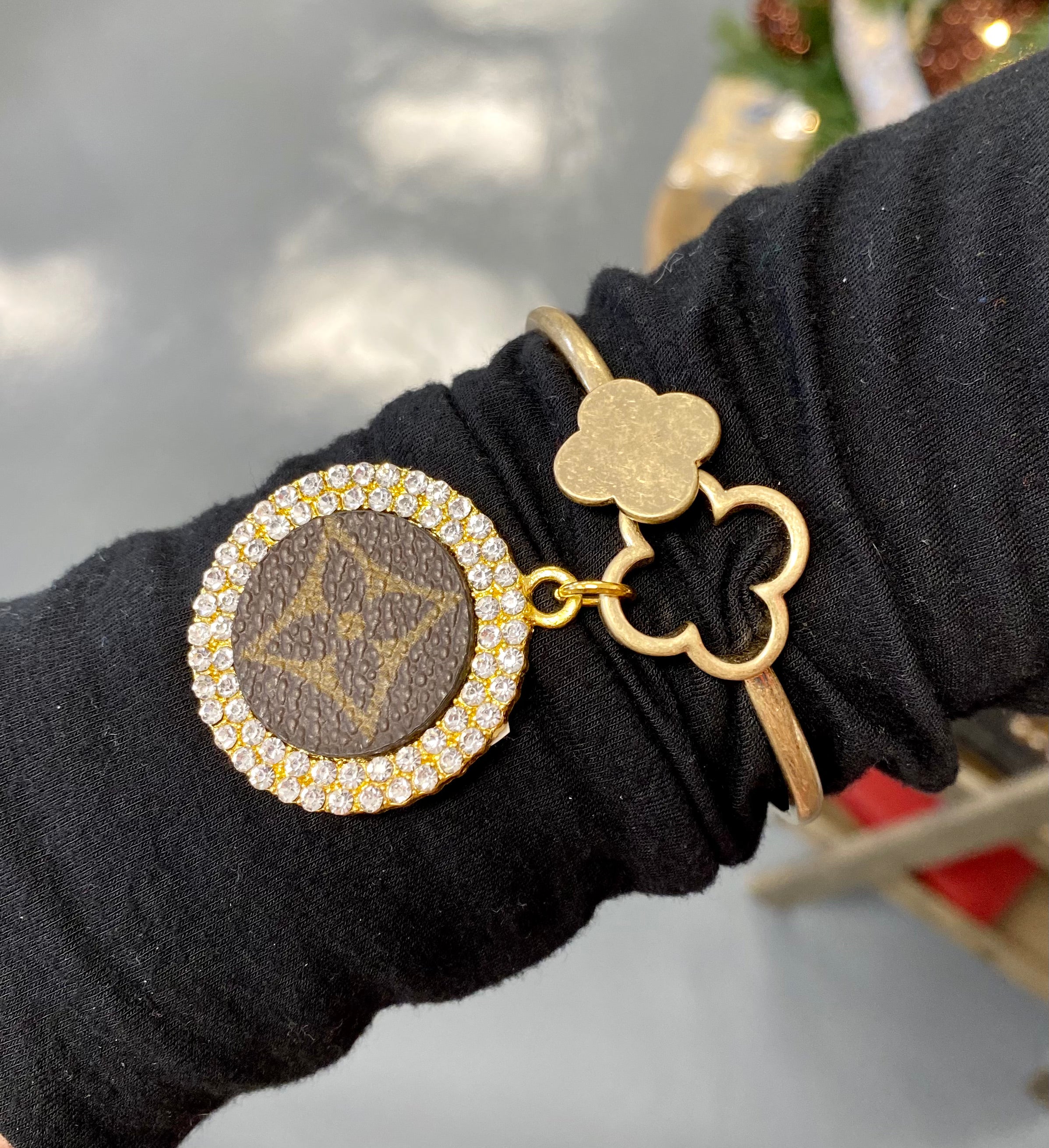 Up Cycled LV Open Charm Bracelet