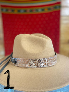 Tooled Leather Hat Band