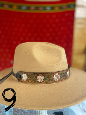 Tooled Leather Hat Band