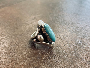 Turquoise & Sterling Silver Statement Ring