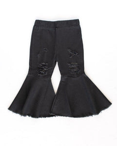 Black Distressed Bell Bottoms- Lil’ S&S