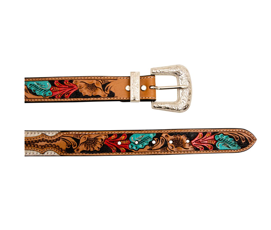 Leather & Cowhide Concho Belt
